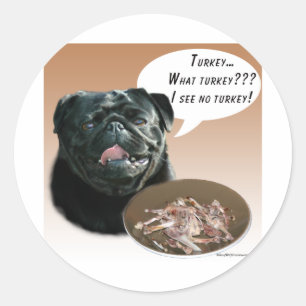 Mops (schwarz) Türkei Runder Aufkleber