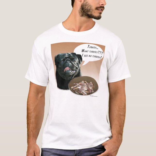 Mops (schwarz) Türkei T-Shirt (Vorderseite)