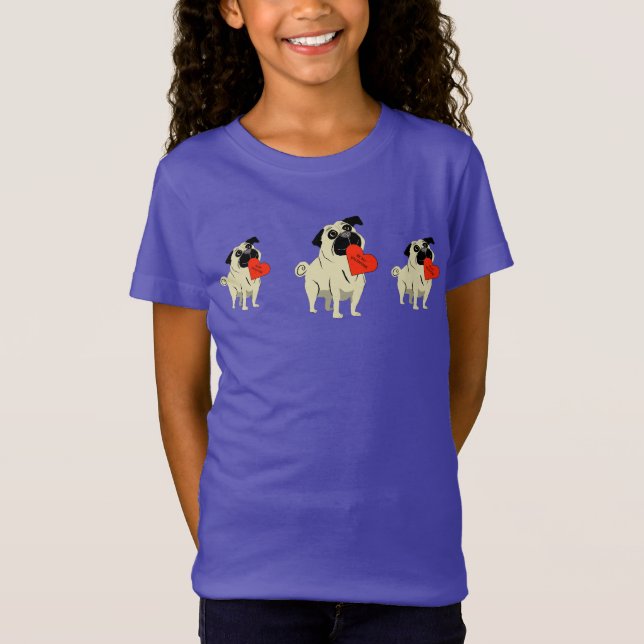 Mops sei mein Valentinstag T-Shirt (Vorderseite)
