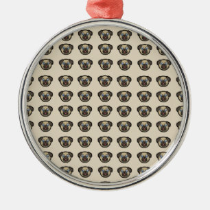 Mops Silbernes Ornament