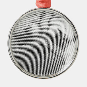 Mops Silbernes Ornament