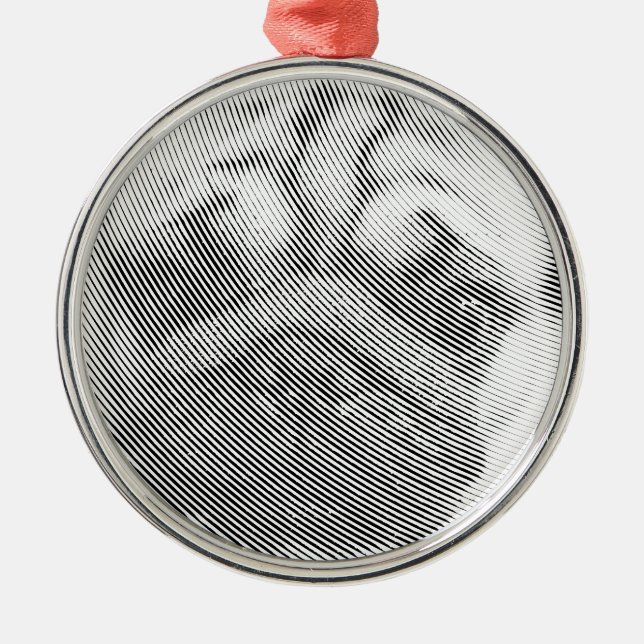 Mops Silbernes Ornament (Vorne)