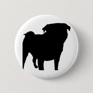 Mops Silhouette Button