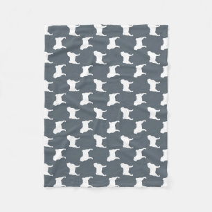Mops-Silhouette-Muster Fleecedecke