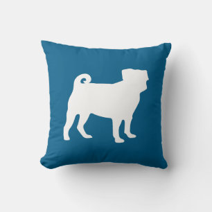 Mops Silhouette Puppy Baby Dusche Kissen