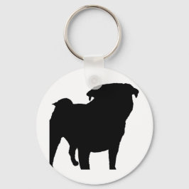 Mops Silhouette Schlüsselanhänger