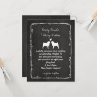 Mops Silhouetten Hund Lover's Hochzeitsankündigung