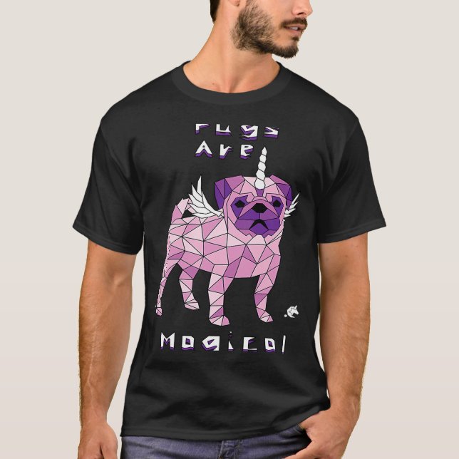 Mops sind magische Einhörner T-Shirt (Vorderseite)