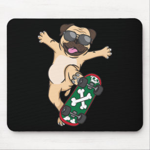 Mops Skateboard Hundeliebhaber Welpe Lustiger Skat Mousepad