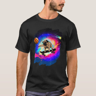 Mops Skateboarding im Weltraum Retro Vintage Ska T-Shirt