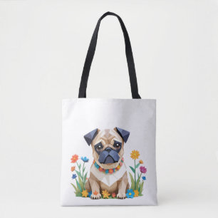 Mops spielerisch Adorable Fun Animal Colorful Geom