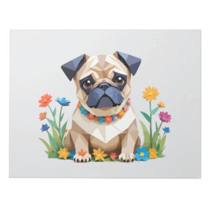 Mops spielerisch Adorable Fun Animal Colorful Geom Notizblock