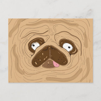 Mops-Spread Falten Gesicht Postkarte