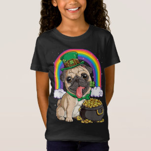 Mops St Patricks Day Boys Kids Men Leprechaun Dog  T-Shirt
