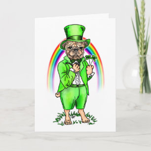 Mops St Patrick's Day Card Karte