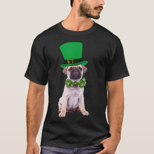 Mops St Patrick's Day Hunde Kostüm Grüner Kobold T-Shirt