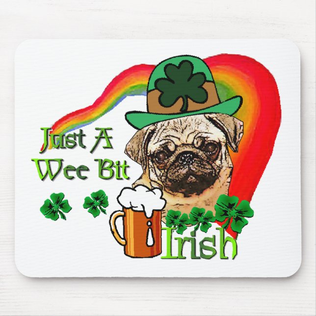 Mops St Patricks Mousepad (Vorne)