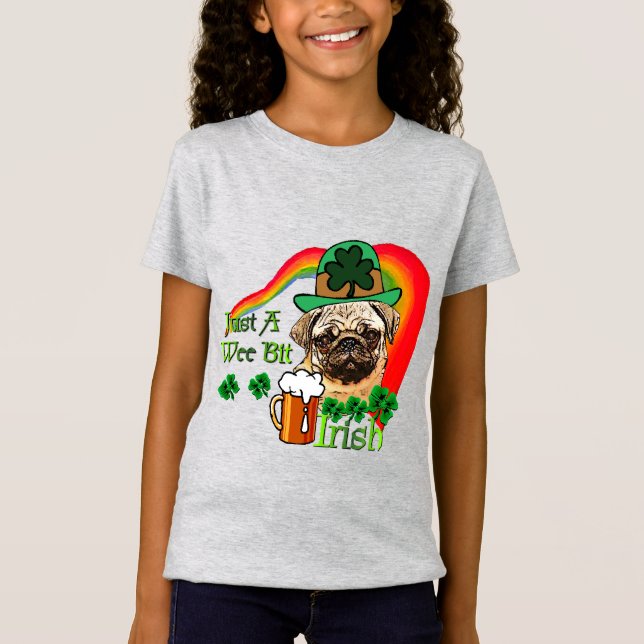 Mops St Patricks T-Shirt (Vorderseite)