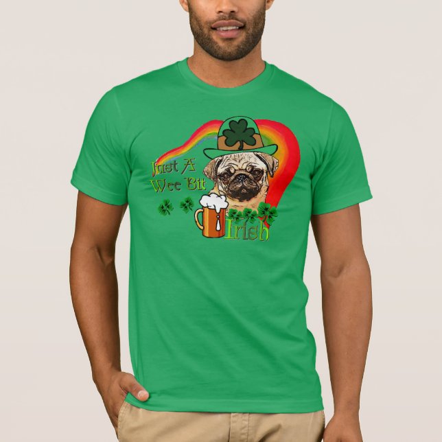 Mops St Patricks T-Shirt (Vorderseite)