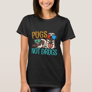 Mops statt Drogen Mops Hunde Groll Pug Geschenk He T-Shirt