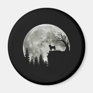Mops steht auf dem Mond, ein heißer Halloween Magnet