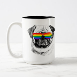 Mops-Stolz-Sonnenbrille Zweifarbige Tasse