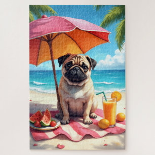 Mops-Strand-Relax-Szene Puzzle