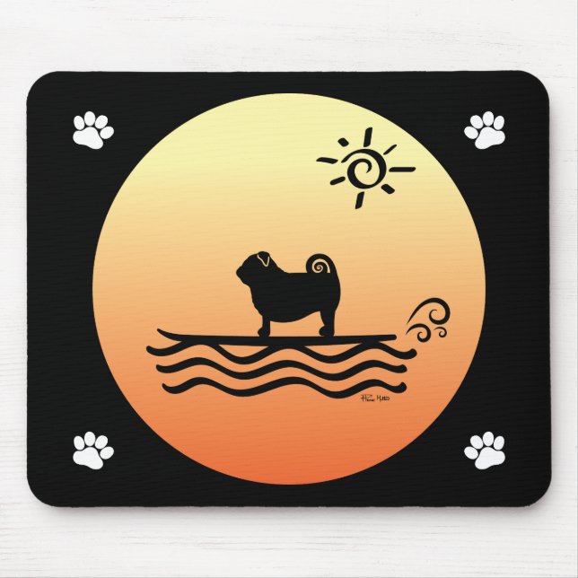 Mops Surf Mouse Pad Mousepad (Vorne)
