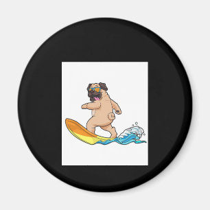 Mops Surfbrett Mops mit Brille tragen Magnet