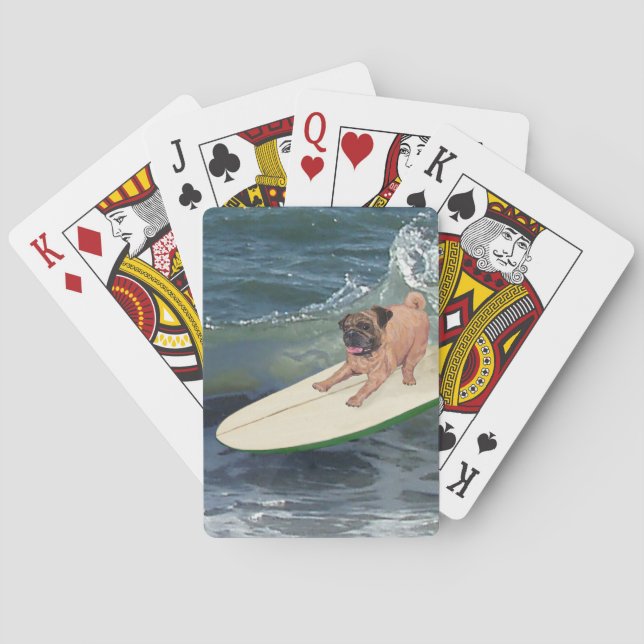 Mops-Surfer-Typ Spielkarten (Rückseite)