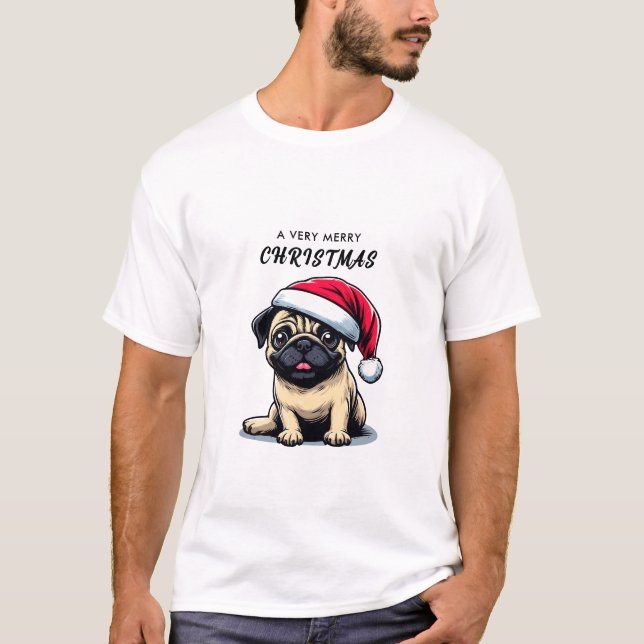MOPS T - SHIRT FÜR CHRISTMAS (Vorderseite)