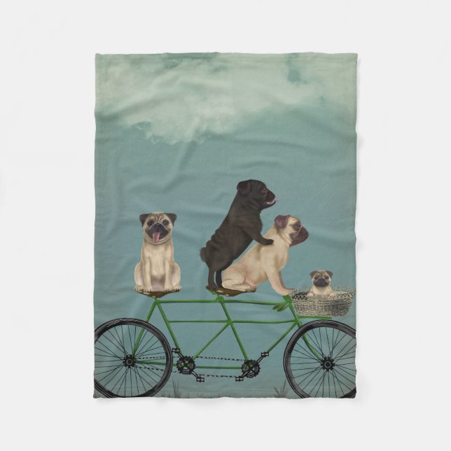Mops Tandem Fleecedecke (Vorderseite)