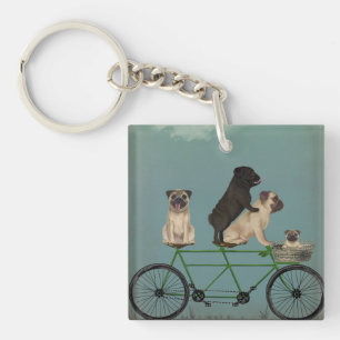 Mops Tandem Schlüsselanhänger