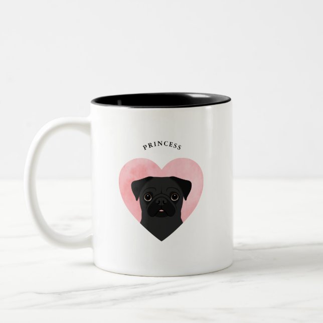 Mops-Tasse Zweifarbige Tasse (Links)