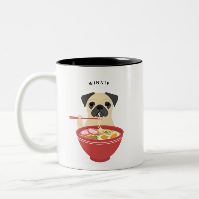 Mops-Tasse Zweifarbige Tasse (Links)