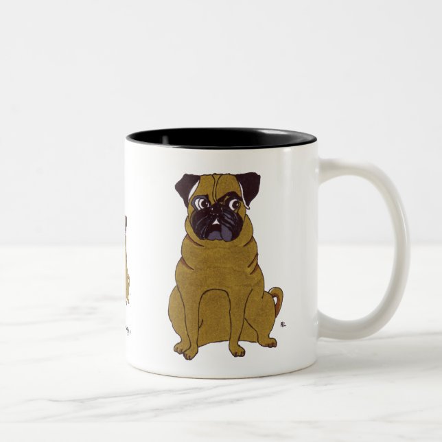 Mops-Tasse Zweifarbige Tasse (Rechts)