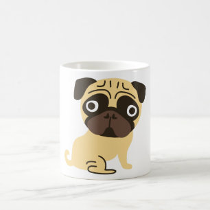 Mops-Tassen-Creme Tasse
