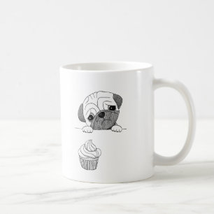 Mops-Tassen-niedliche lustige Mops-Tinte, die Kaffeetasse