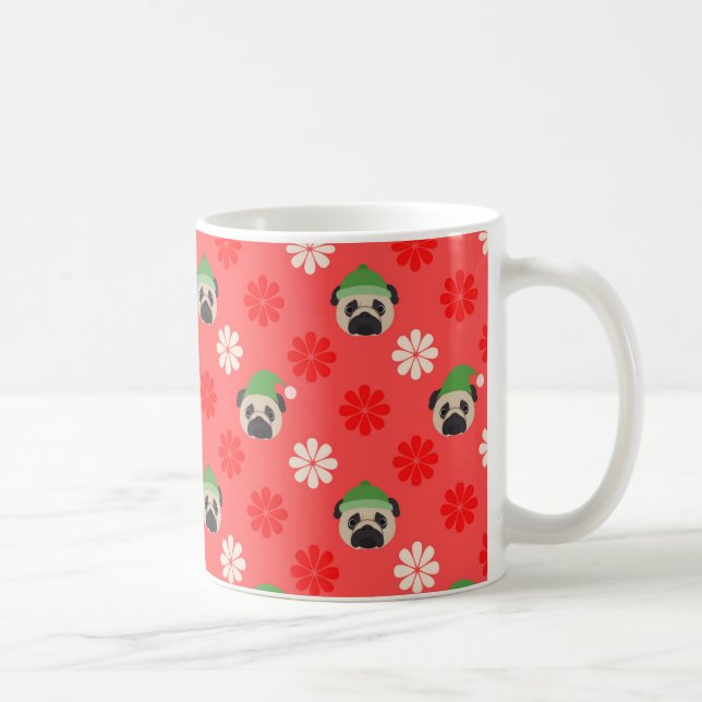 Mops-Tassen-Weihnachtszeit Tasse (Rechts)