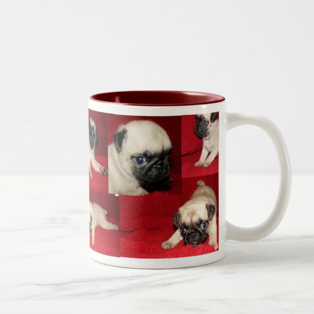 Mops-Tassen Zweifarbige Tasse (Rechts)