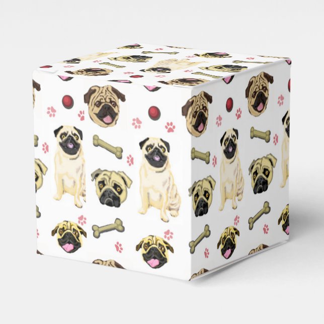 Mops Themed Gefälligkeitsboxen Geschenkschachtel (Vorderseite)
