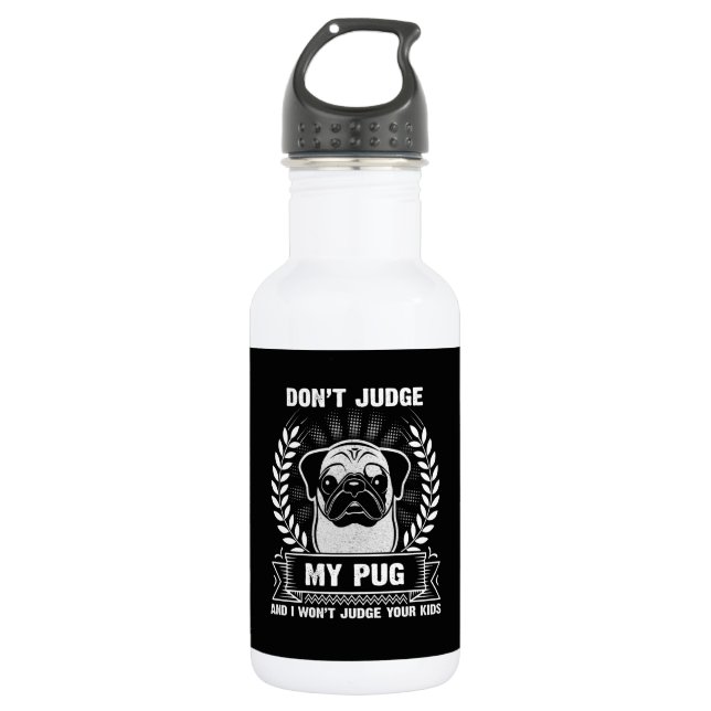 Mops-Tier Trinkflasche (Vorderseite)