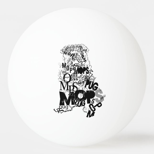 Mops Tischtennisball (Vorderseite)