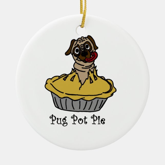 Mops-Topf-Torte Keramikornament (Vorne)