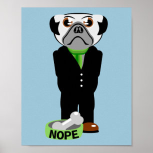 Mops Tragen eines Anzug Nope Poster
