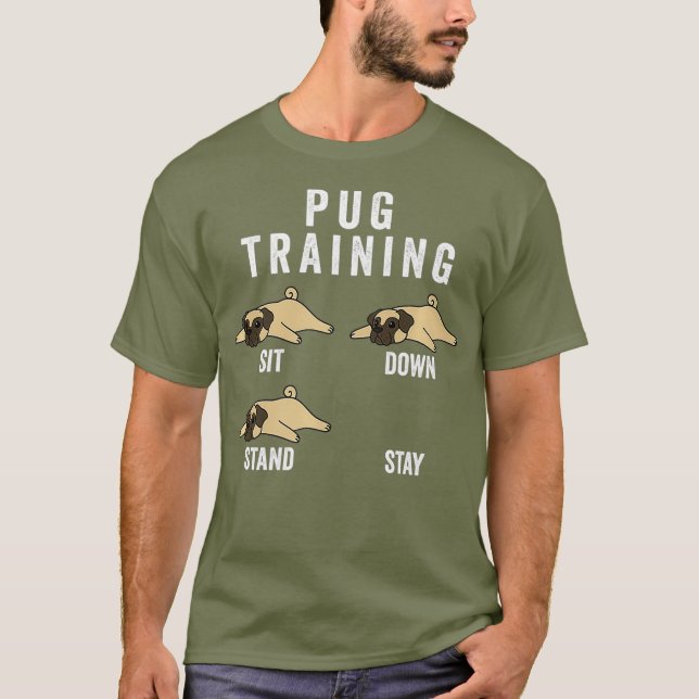 Mops Training Hund Premium T-Shirt (Vorderseite)