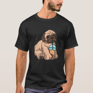 Mops trinkt Bubble Tea Süße Tiere mit Boba-Tee T-Shirt