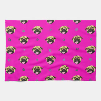 Mops-Tuch Pug Schockierend Pink Geschirrtuch