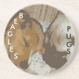 Mops-u. Beagle-Untersetzer Sandstein Untersetzer