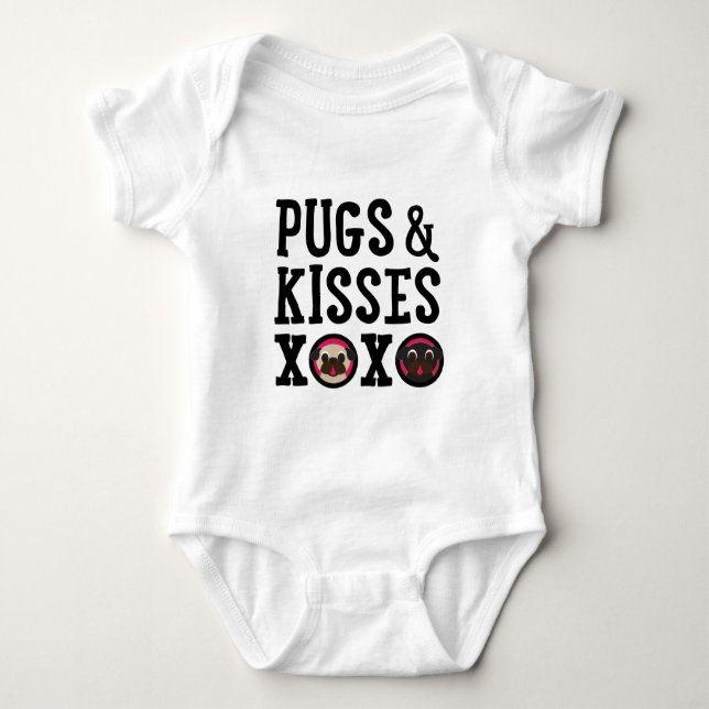Mops-u. der Kuss-XOXO Baby-Bodysuit mit Tutu Baby Strampler (Vorderseite)